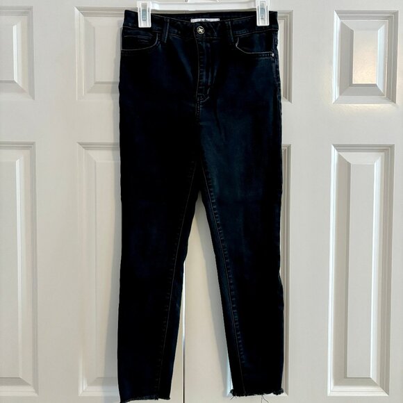 Sam Edelman The Stilleto High Rise Frayed Hem Skinny Crop Black Jeans Wo… - Picture 4 of 9